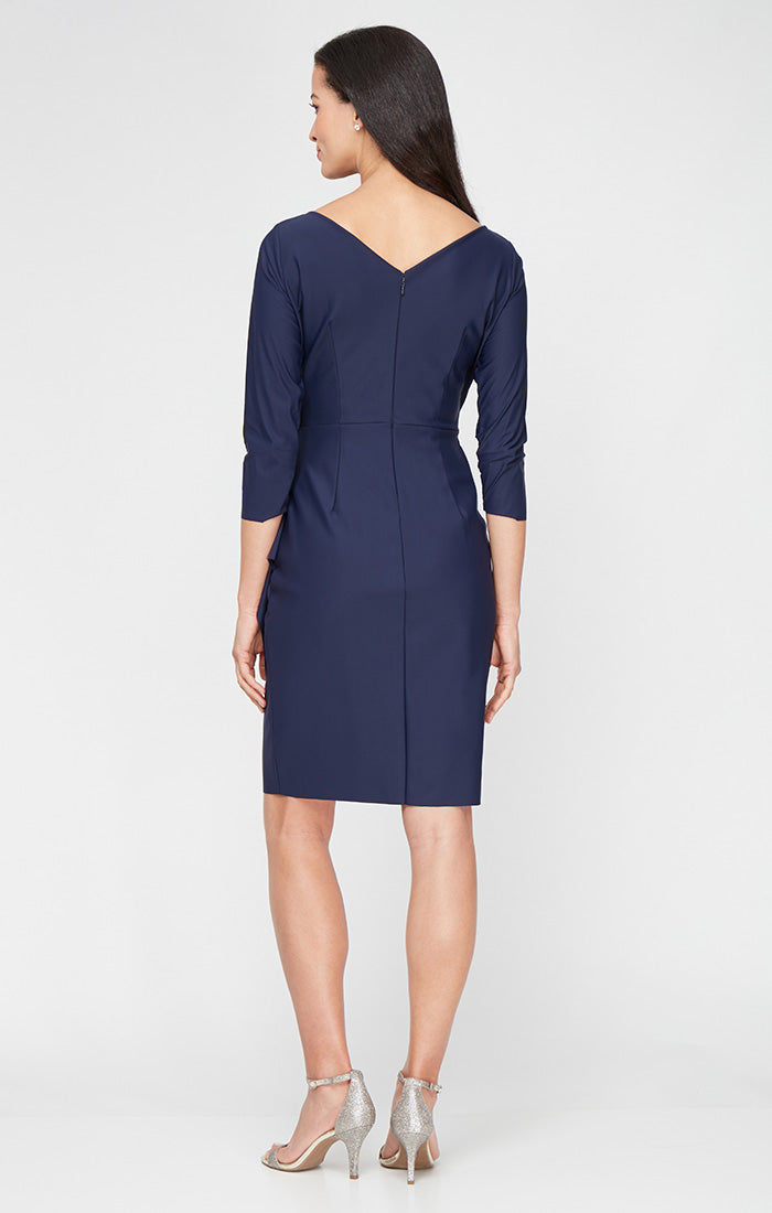 Mother of the Bride Dresses Short Cocktail Ruffle Mother of the Bride Dress Navy