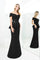Formal Dresse Long Formal Beaded Applique Peplum Evening Dress Back