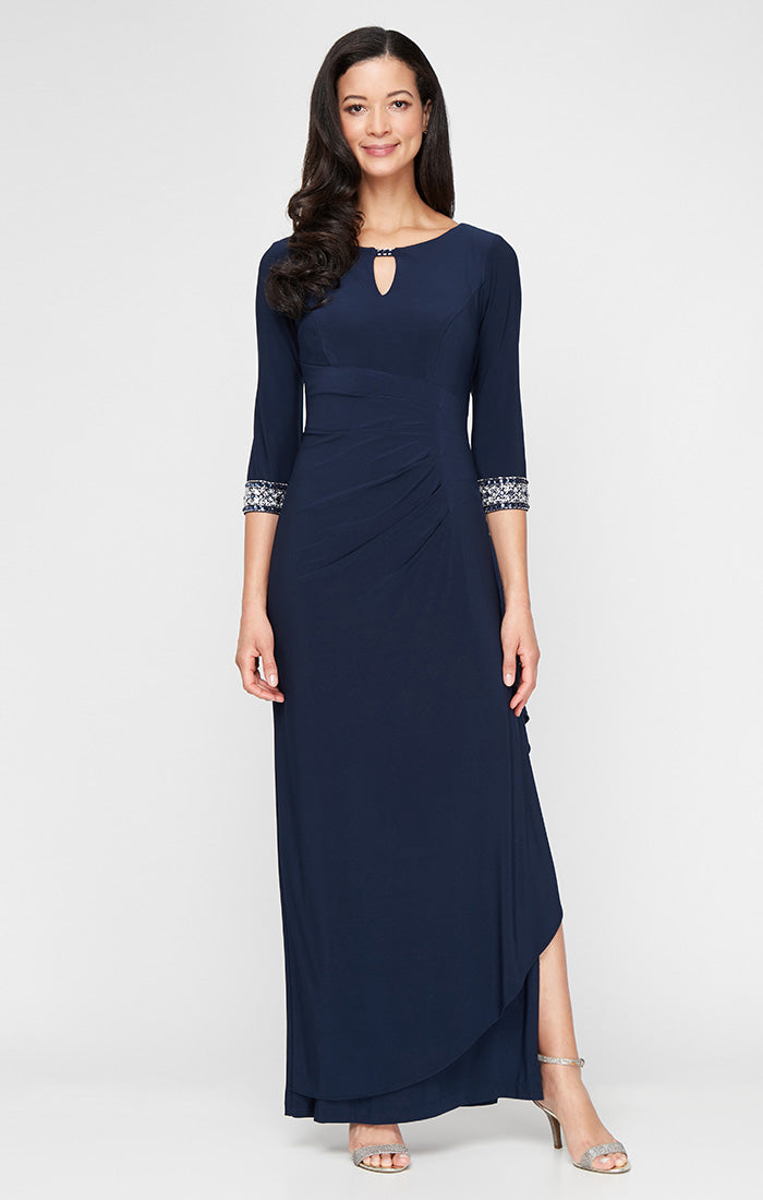 Alex Evenings Womens Embellished Maxi Evening Dress Black 8 Alex Evenings Womens Embellished Maxi Evening Dress Black 8