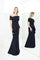 Formal Dresses Long Mermaid Formal Peplum Evening Dress Navy