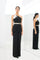 Jumpsuit Long Pleated Formal Jumpsuit BLACK-WHITE