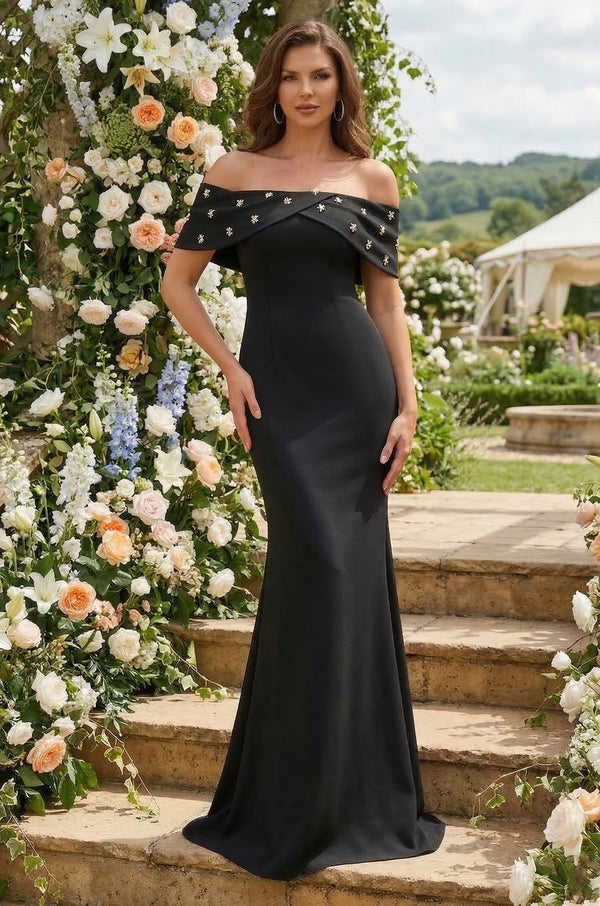 pryce off-the-shoulder column dress New Anthropologie X Amsale Pryce Off-Shoulder Satin Column Gown Size 12