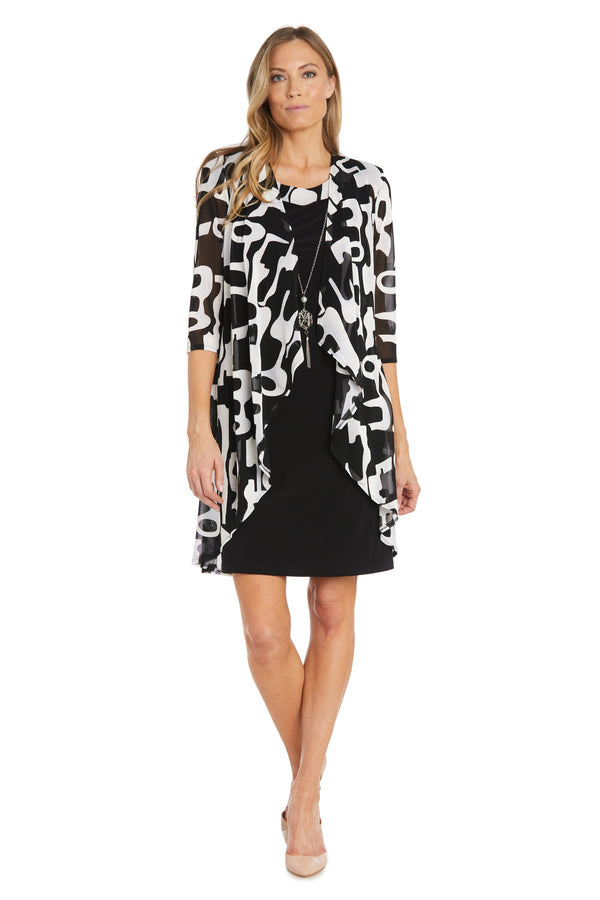 Short Printed Jacket Dress Mother of the Bride R&M Richards 1397