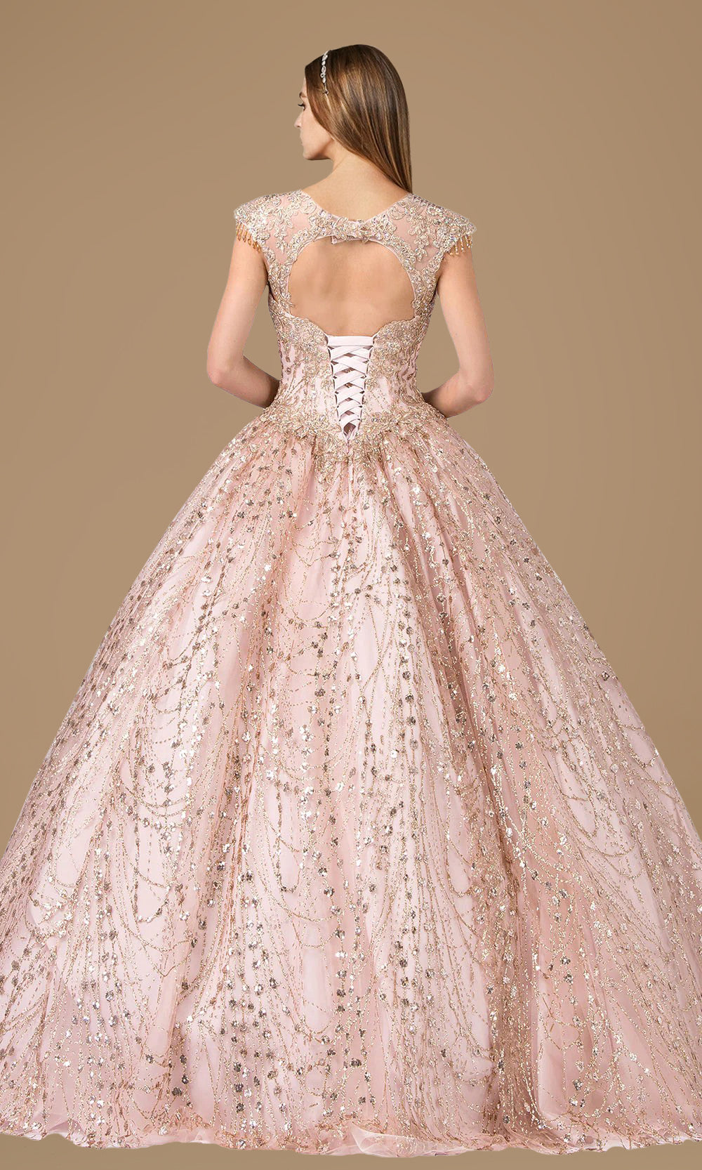 Unique Jewel Blue Long Quinceanera Dress, Ball Gown C768