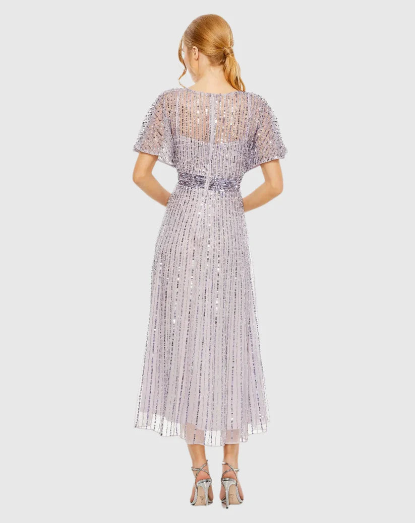 Cocktail Dresses Cocktail Sequin Midi Formal Dress Lavender