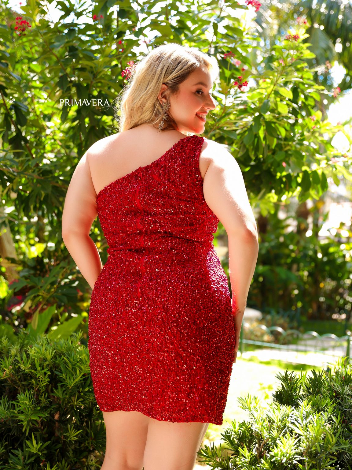 Cocktail Dresses Short One Shoulder Homecoming Dress RED