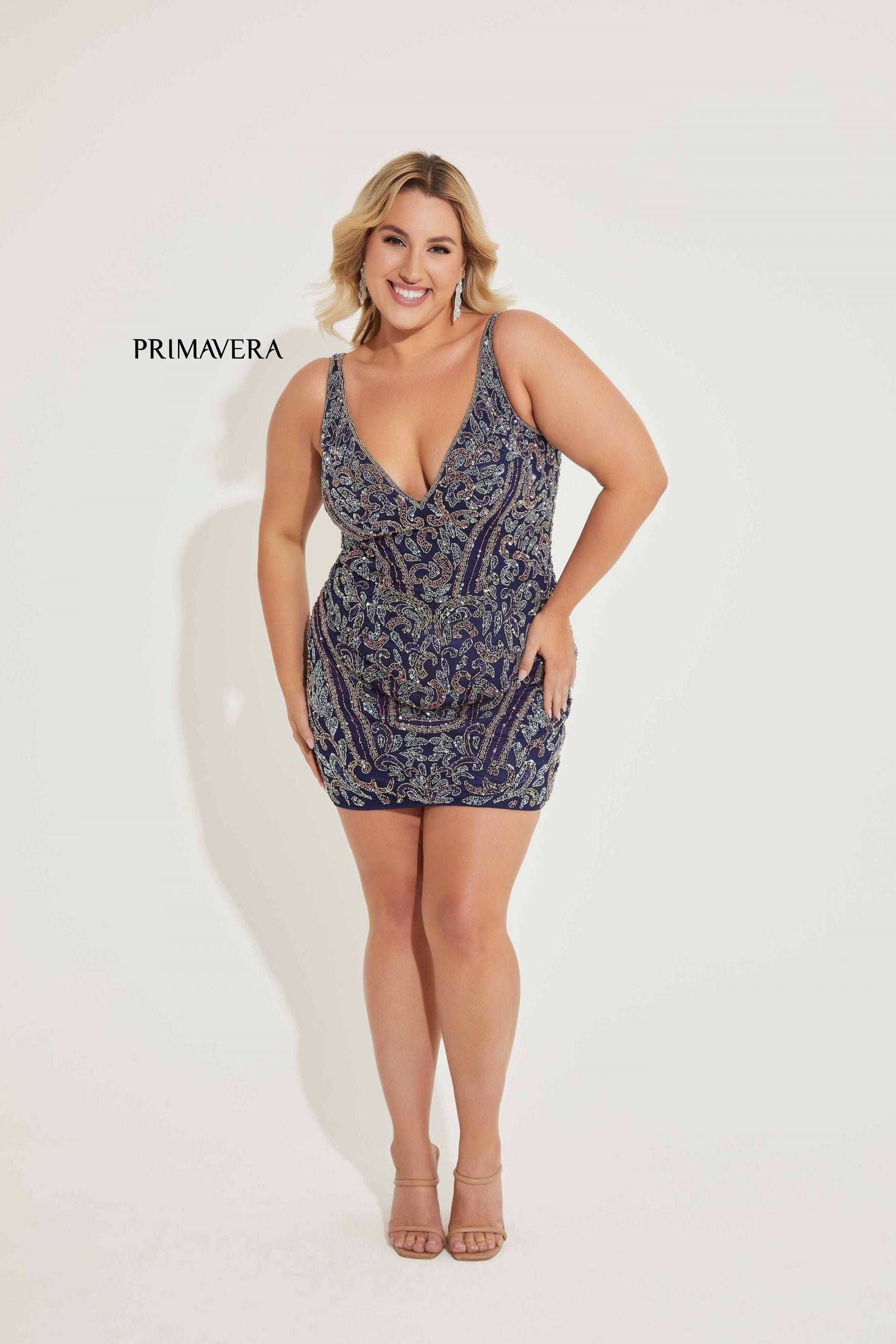 Primavera Couture 14065 Short Cocktail Fitted Plus Size Dress