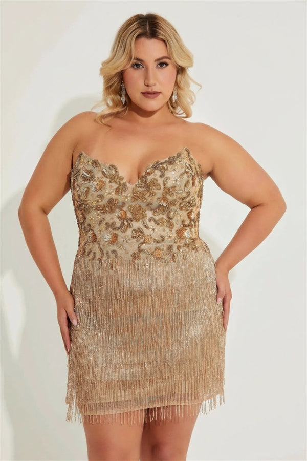 Primavera Couture 14069 Short Plus Size Cocktail Dress