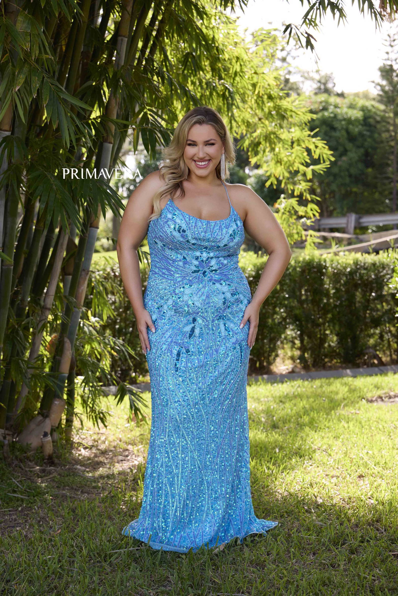 Primavera Couture 14072 Long Plus Size Formal Sequin Prom Gown