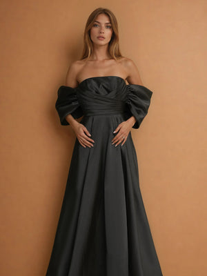 Long Formal Gown Off Shoulder Sleeves