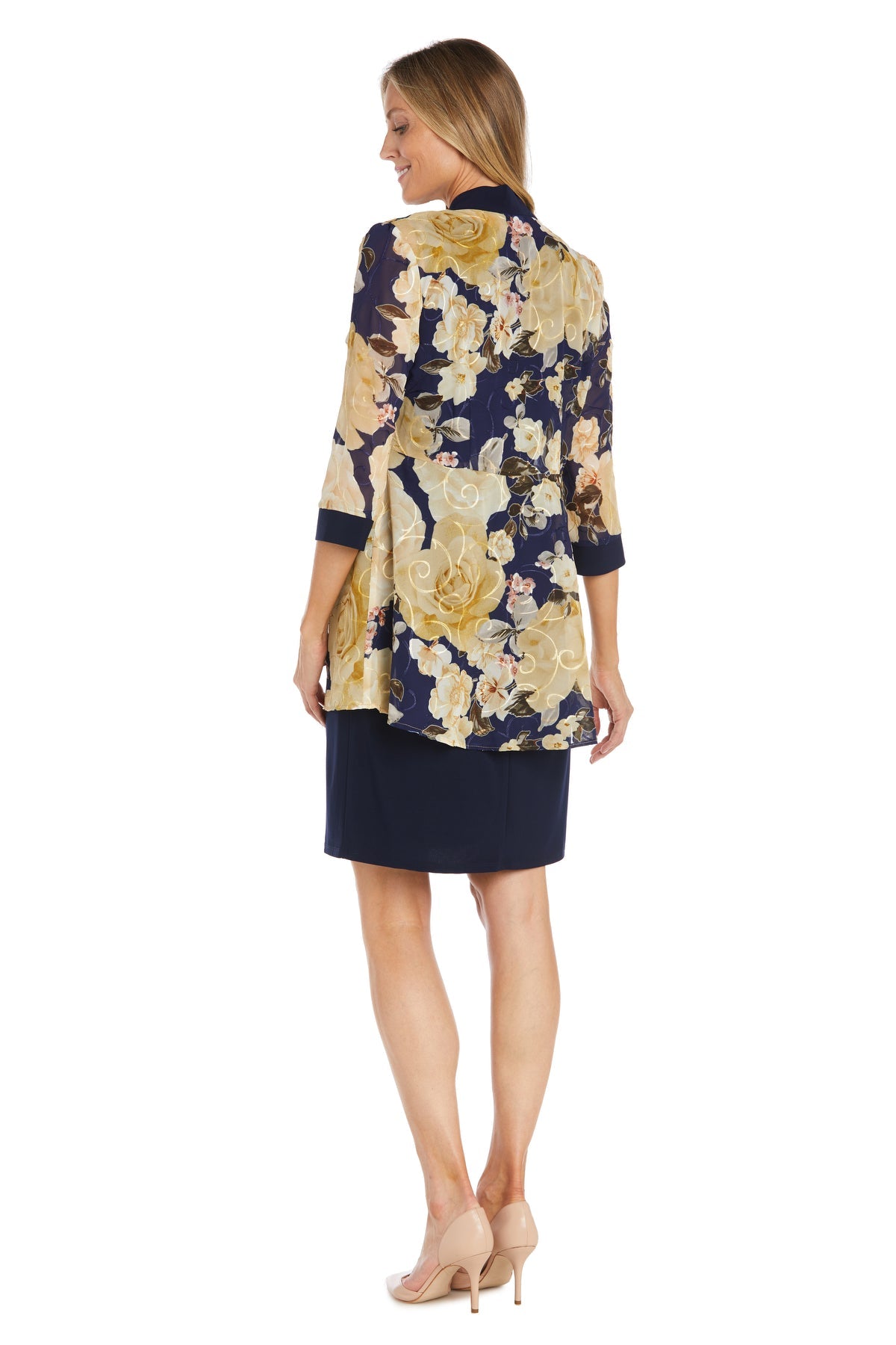 R&M Richards 1409 Short Printed Jacket Mother of the Bride Dress