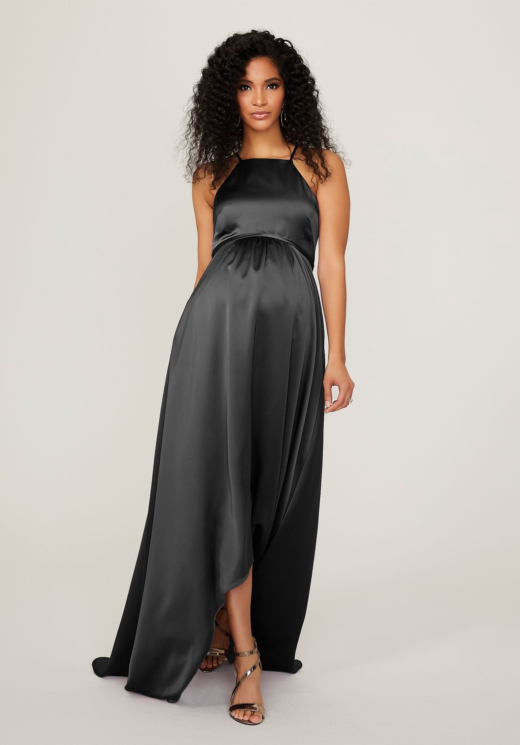 Formal Dresses Formal Long High Low A Line Dress MGNY Madeline Gardner New York 14101 Black