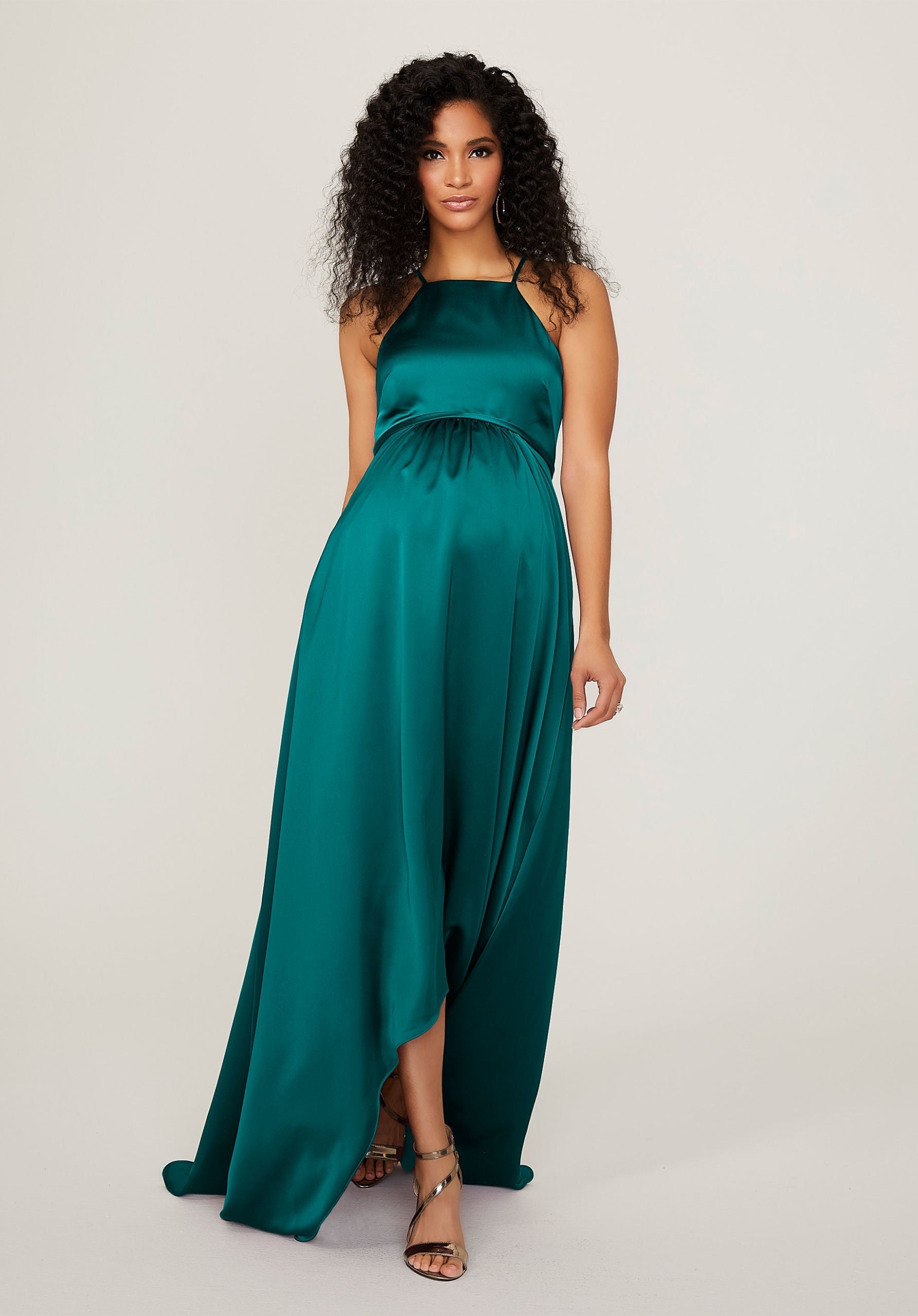 Formal Dresses Long Formal High Low A Line Dress MGNY Madeline Gardner New York 14101 Teal