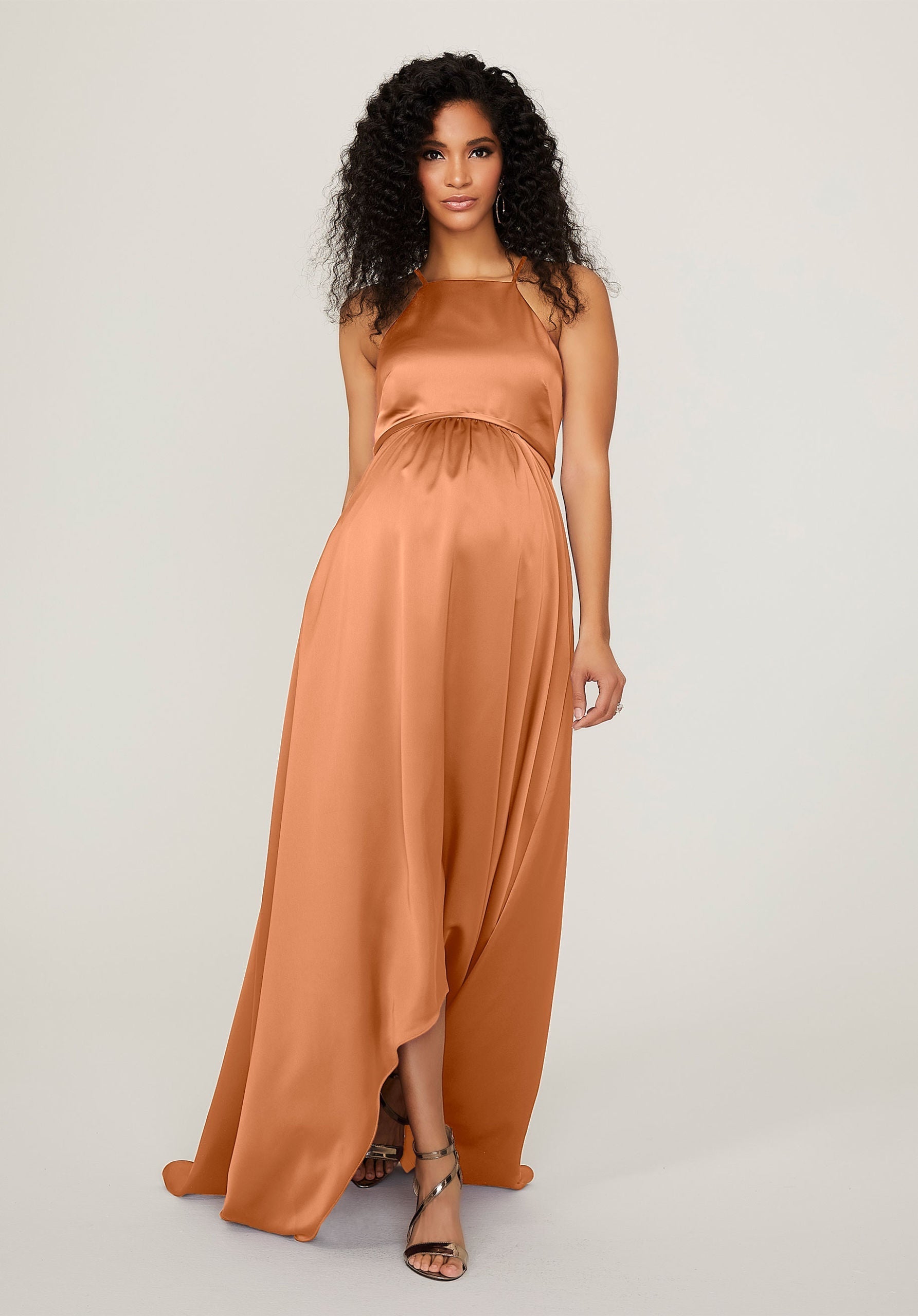 Formal Dresses Formal Long High Low A Line Dress MGNY Madeline Gardner New York 14101 Bronze