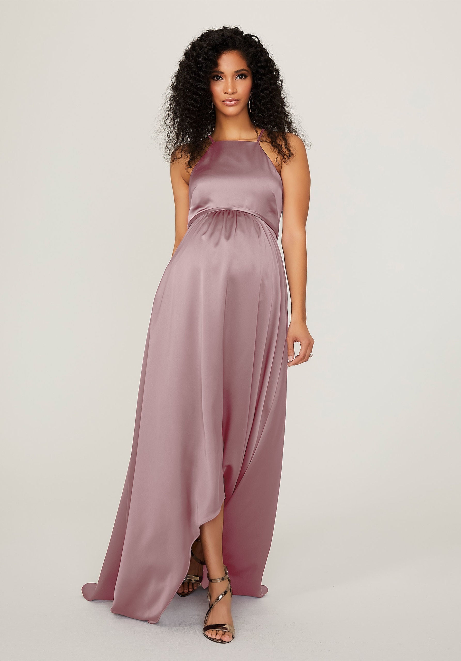 Formal Dresses Long Formal High Low A Line Dress MGNY Madeline Gardner New York 14101 Desert Rose