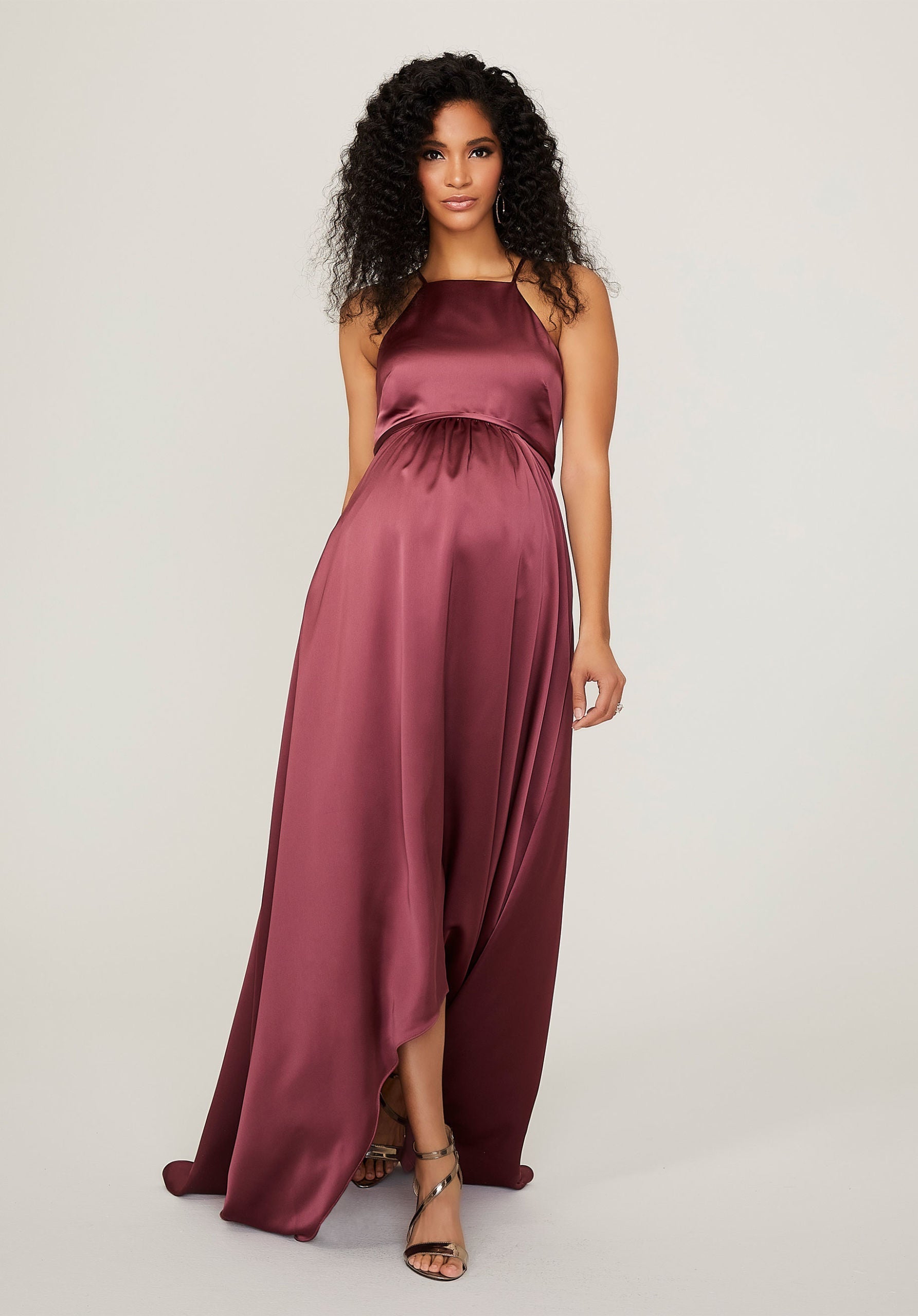 Formal Dresses Long Formal High Low A Line Dress MGNY Madeline Gardner New York 14101 Rosewood