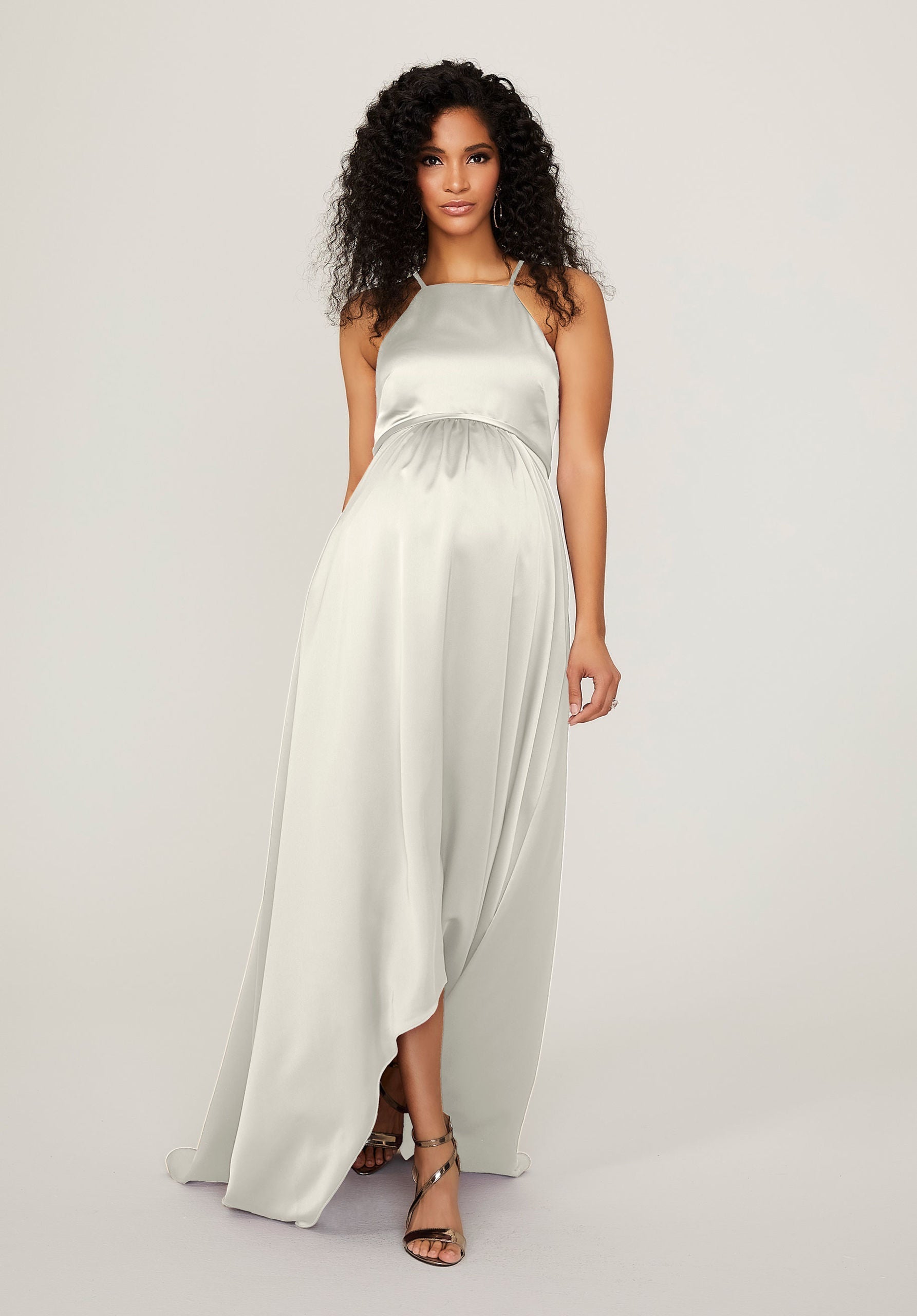 Wedding Dresses High Low A Line Bridal Wedding Dress MGNY Madeline Gardner New York 14101 Ivory
