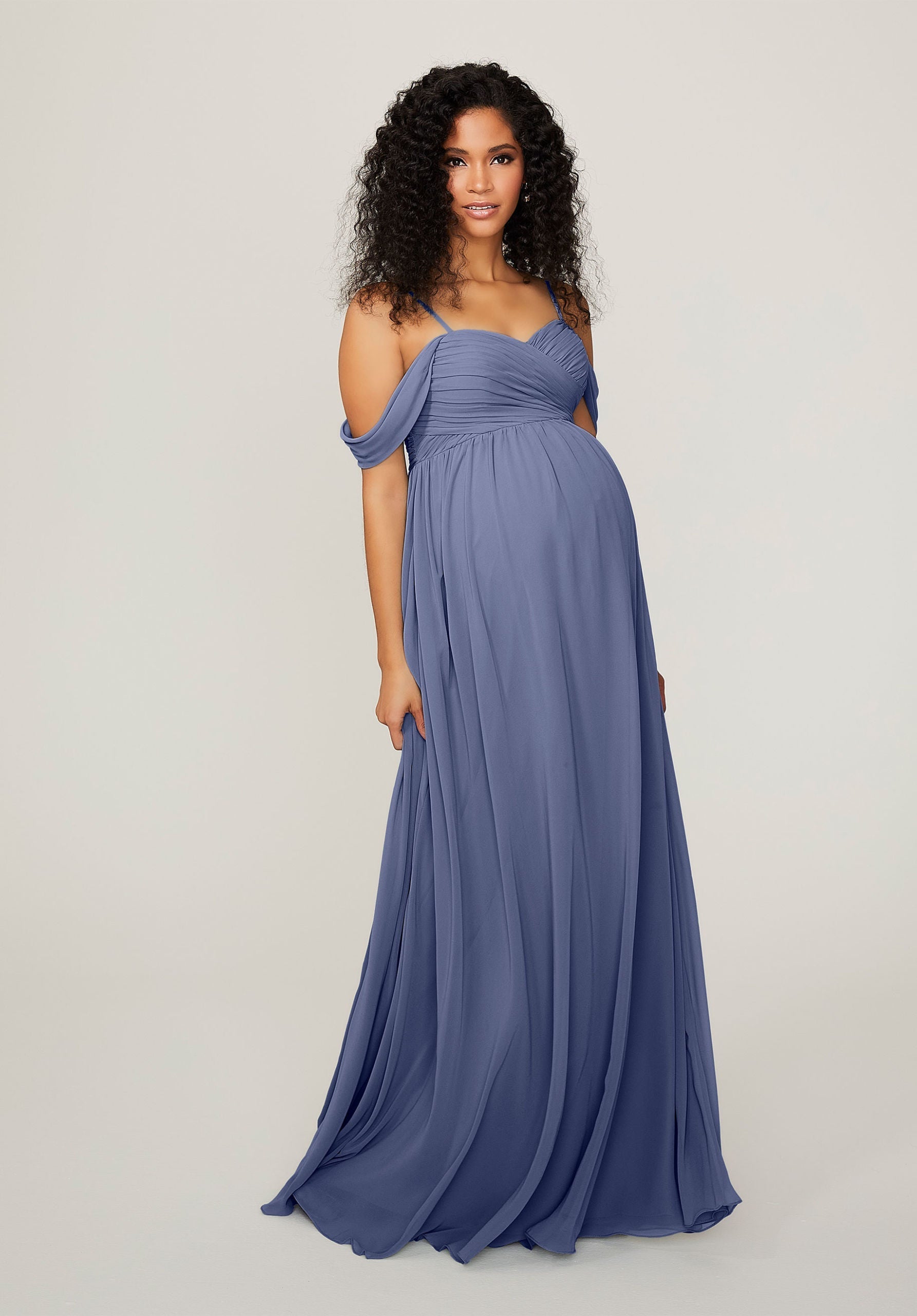 Formal Dresses Pleated Long Formal Evening Dress MGNY Madeline Gardner New York 14103 Dusk