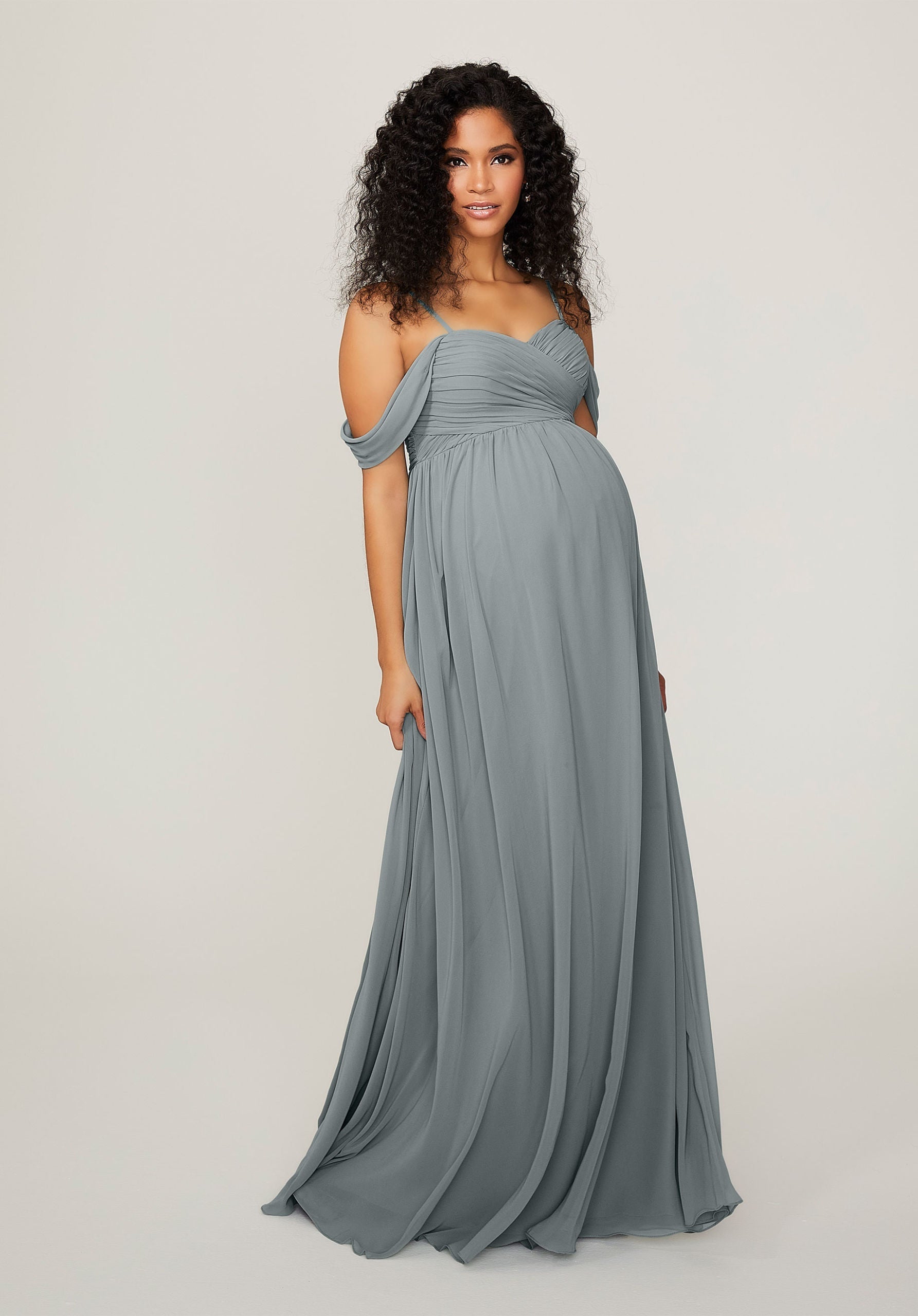 Formal Dresses Pleated Long Formal Evening Dress MGNY Madeline Gardner New York 14103 Dove