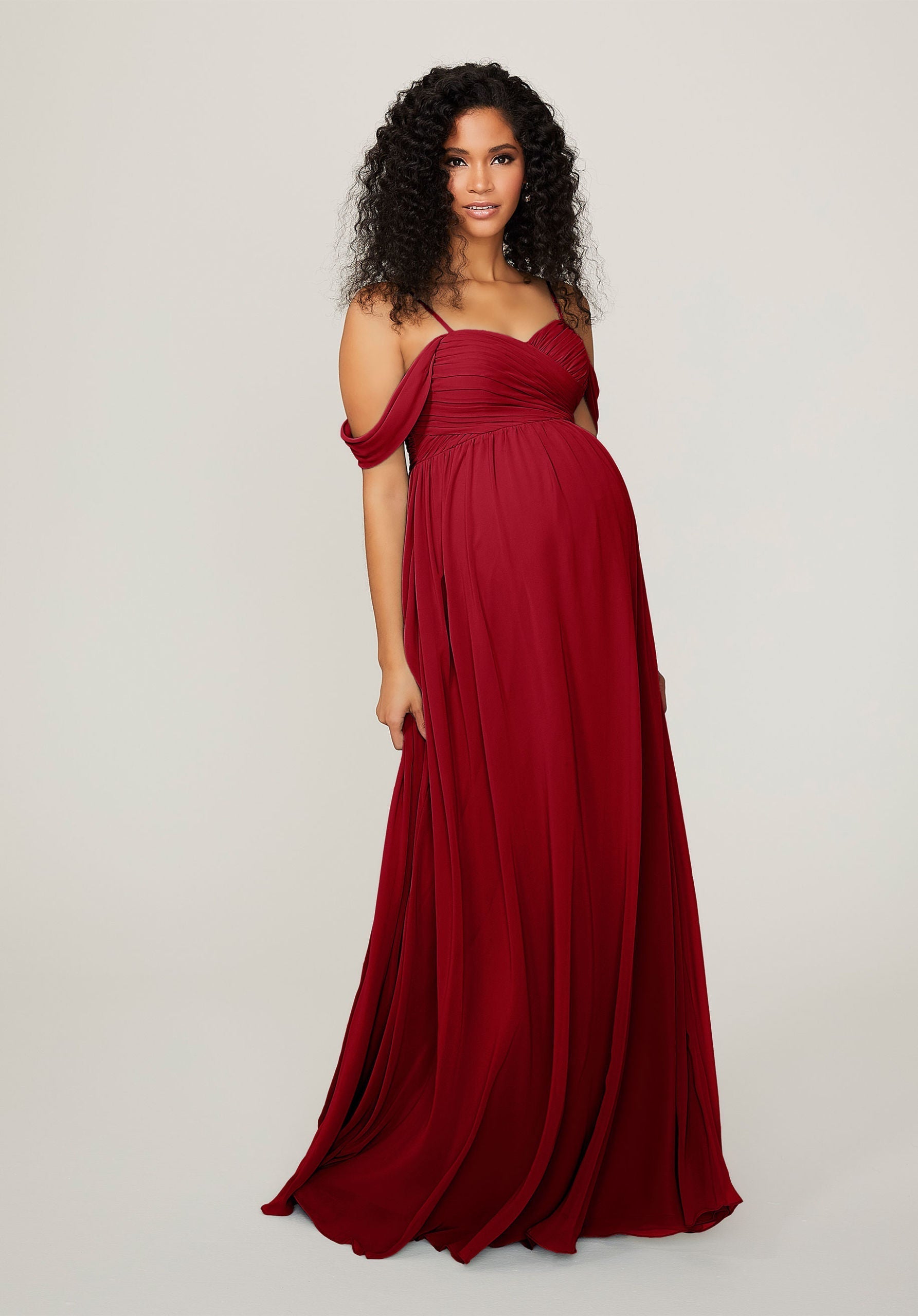 Formal Dresses Formal Long Evening Pleated Dress MGNY Madeline Gardner New York 14103 Claret
