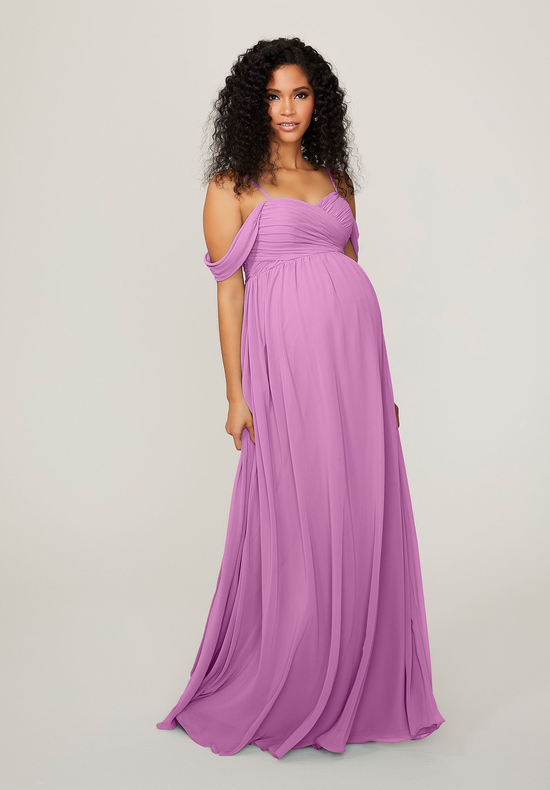 Formal Dresses Formal Long Pleated Evening Dress MGNY Madeline Gardner New York 14103 Primrose