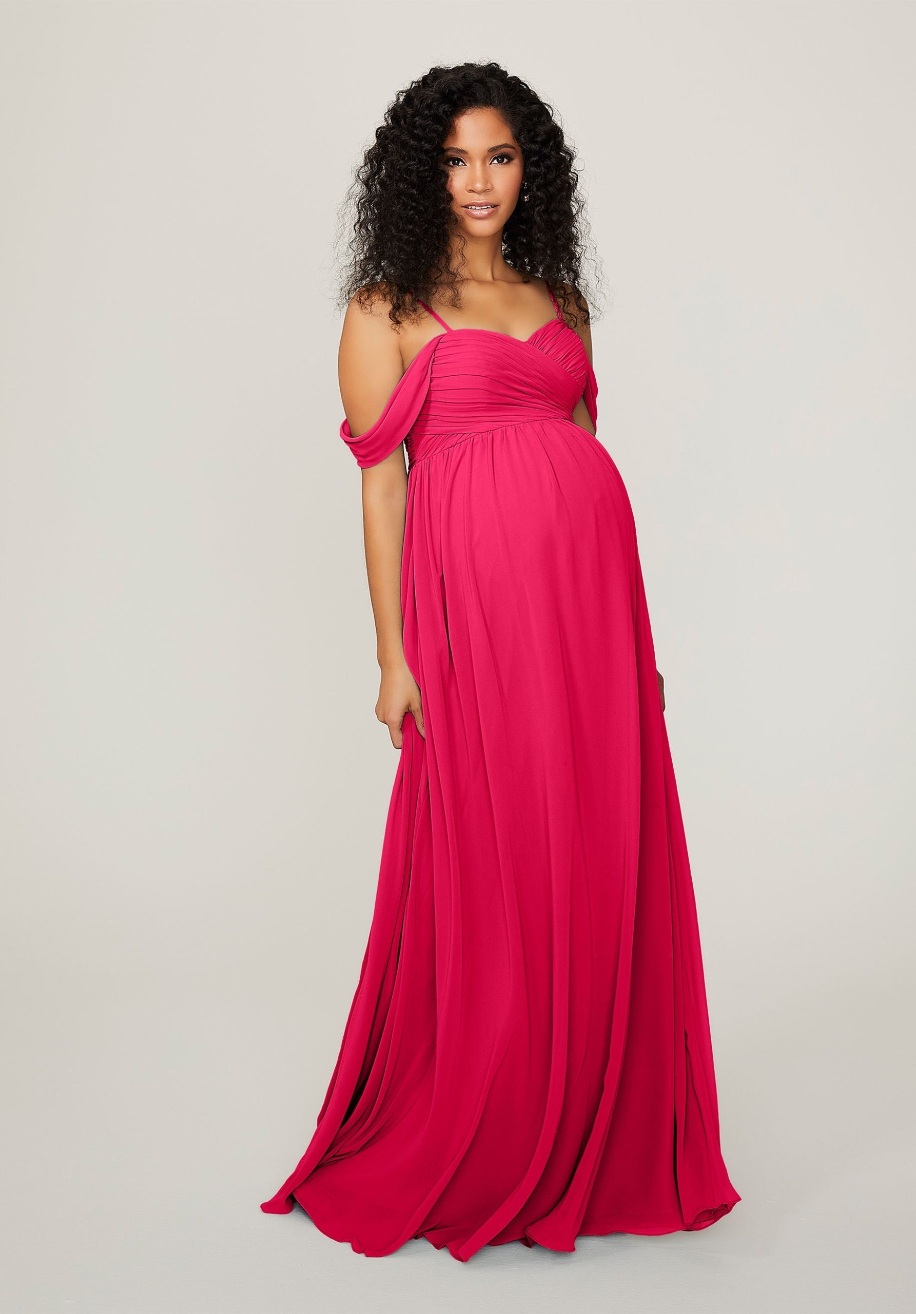 Formal Dresses Formal Long Pleated Evening Dress MGNY Madeline Gardner New York 14103 Berry