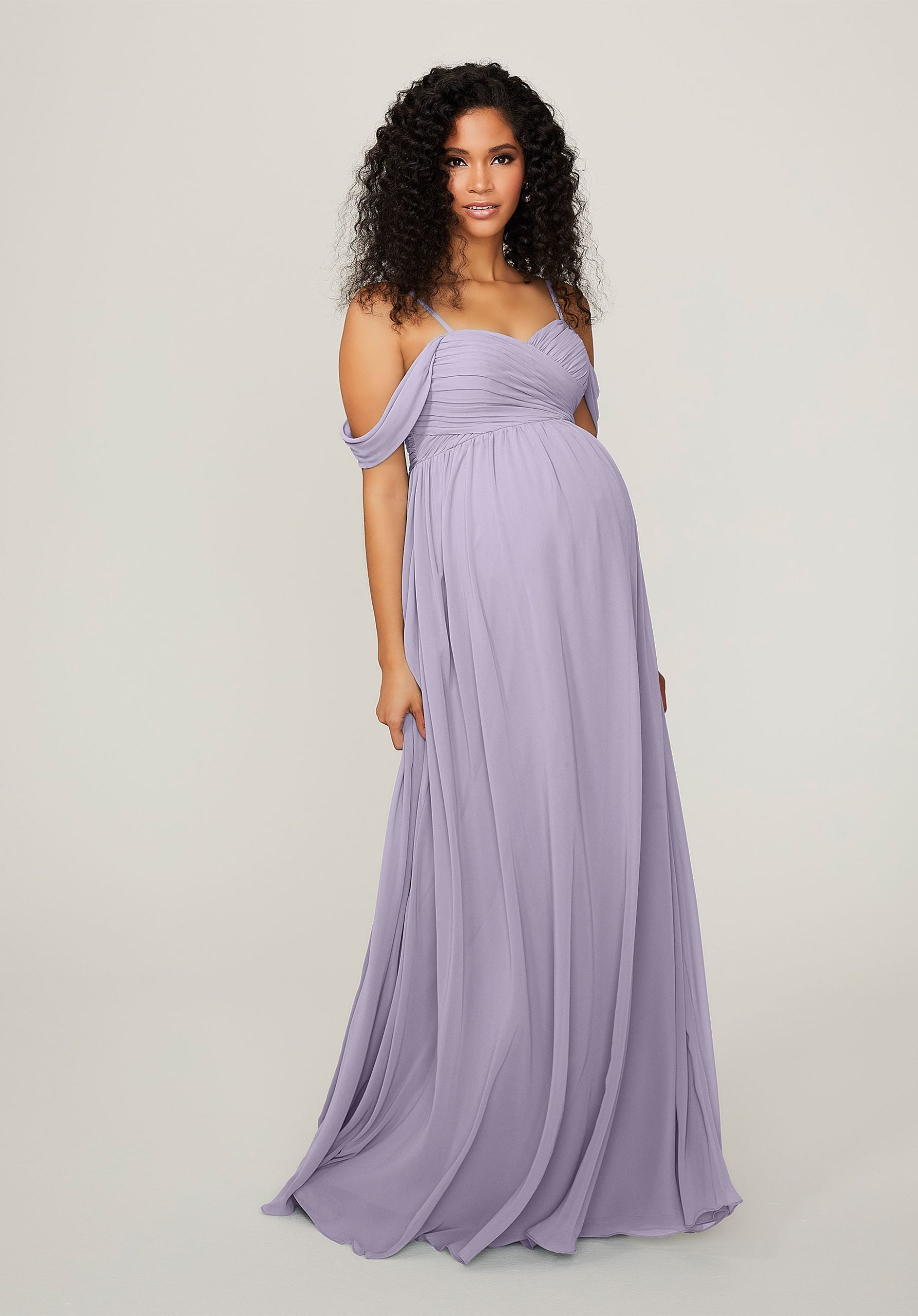 Formal Dresses Long Formal Evening Pleated Dress MGNY Madeline Gardner New York 14103 Violet