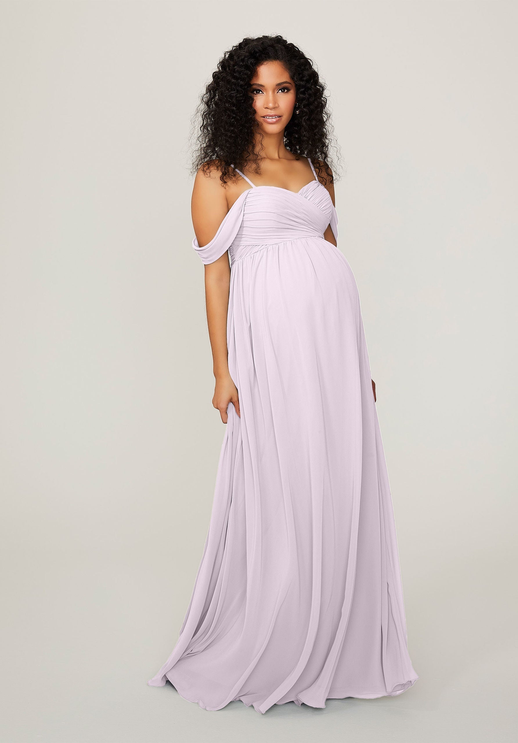 Formal Dresses Long Formal Pleated Evening Dress MGNY Madeline Gardner New York 14103 Wisteria