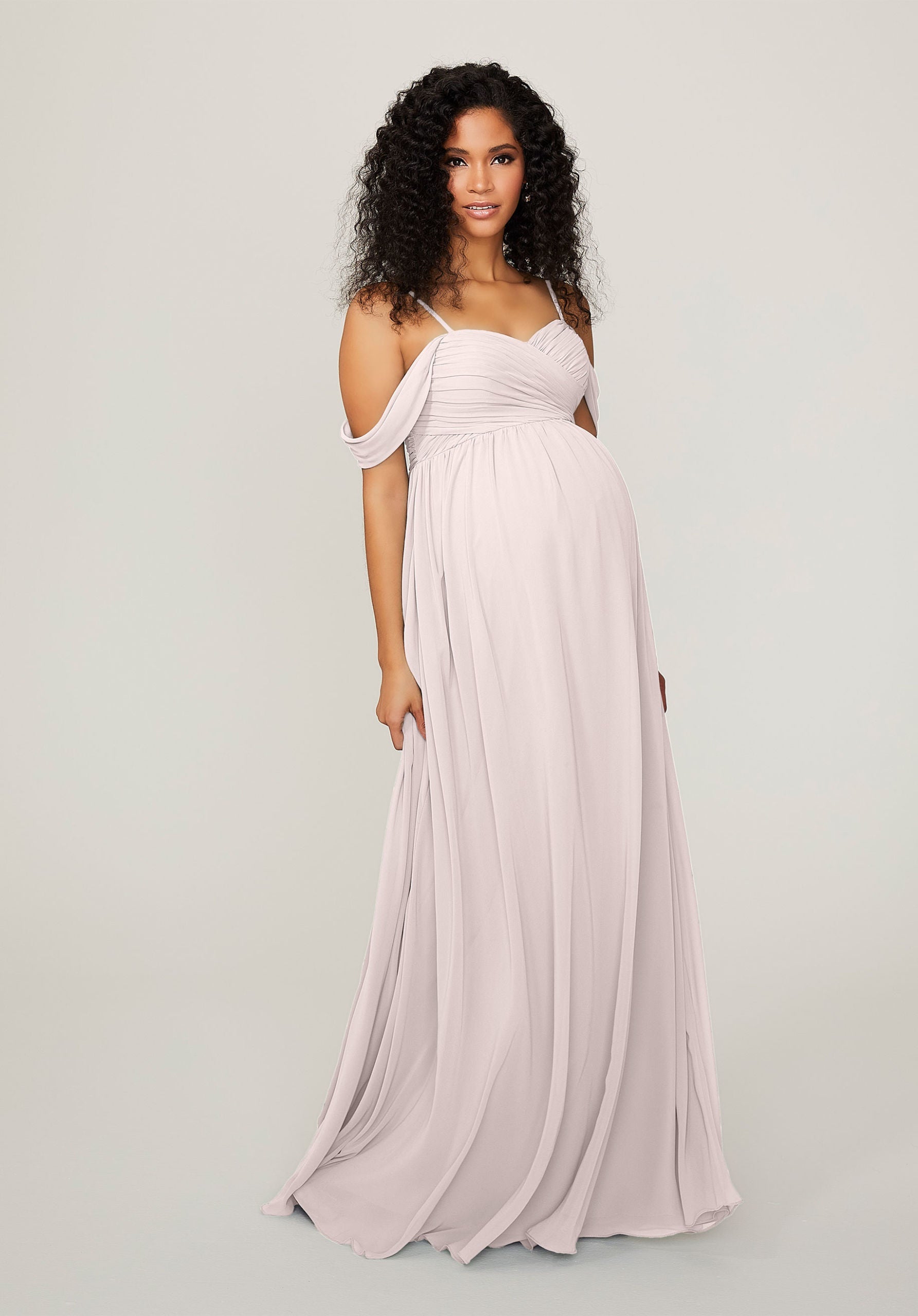 Long Formal Pleated Evening Dress MGNY Madeline Gardner New York 14103 - Wisteria / 12 Long Formal Pleated Evening Dress MGNY Madeline Gardner New York 14103 - Wisteria / 12