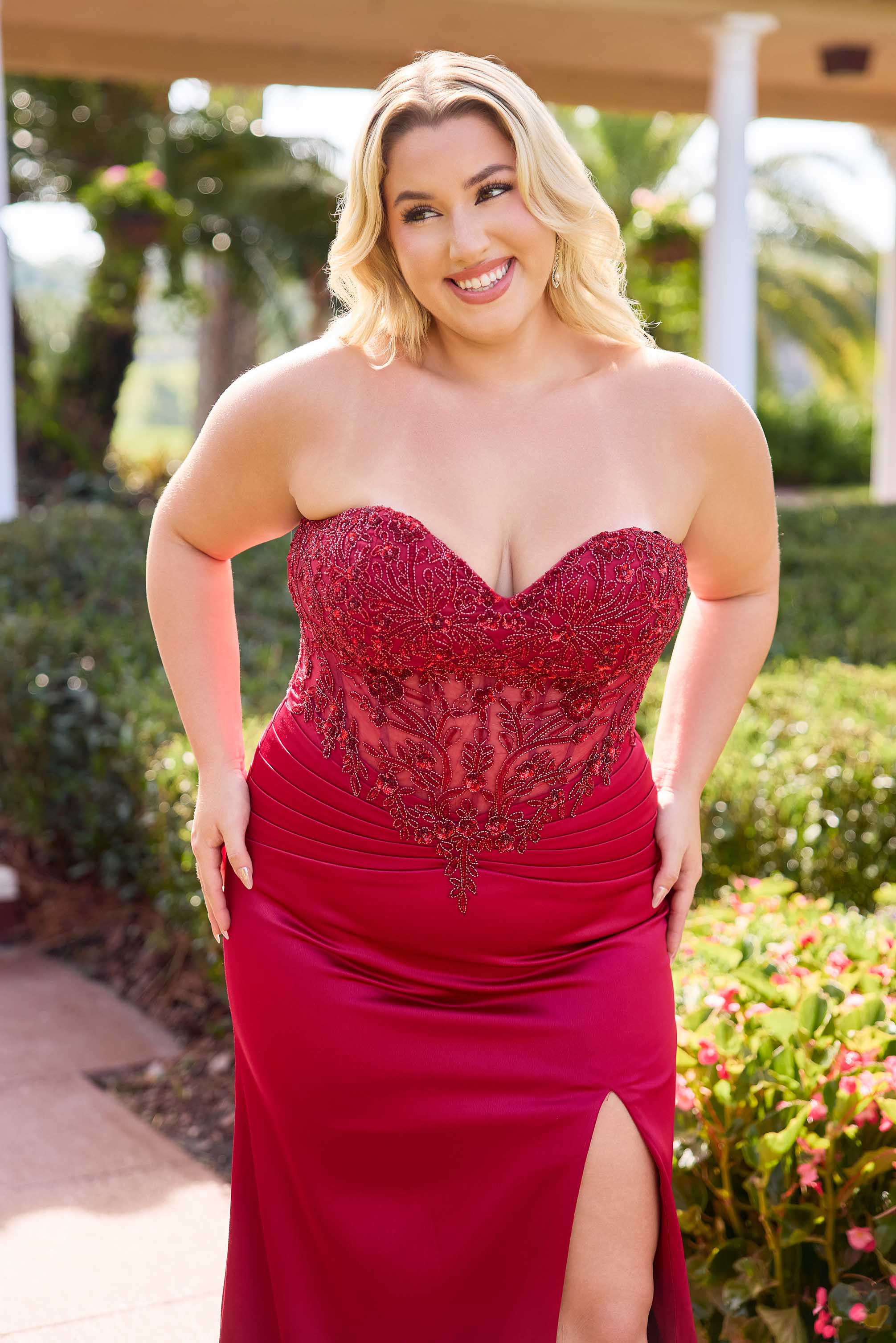 Plus Size Dresses Long Prom Formal Evening Corset Plus Size Dress Primavera Couture 14109 Red