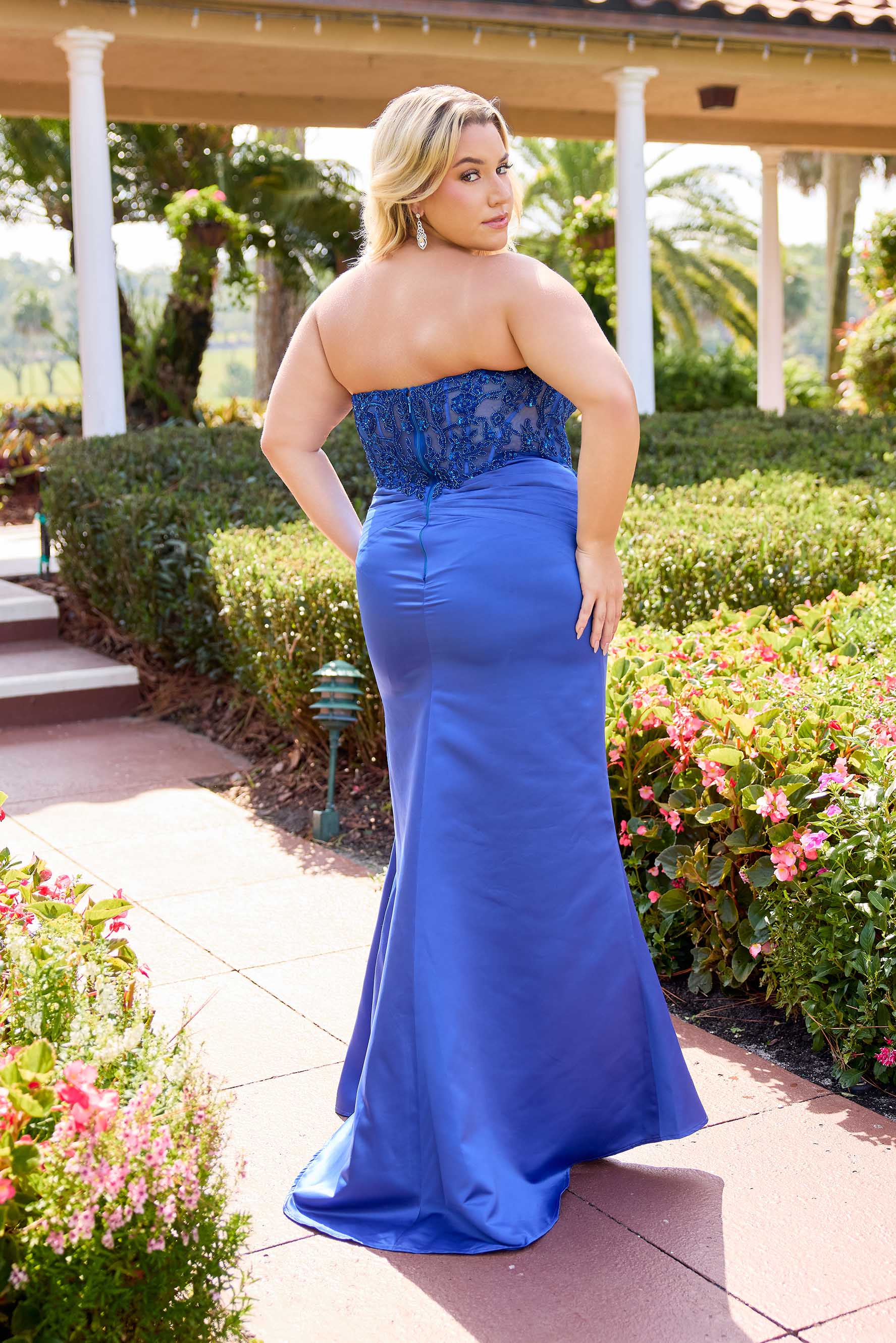 Plus Size Dresses Long Prom Formal Evening Corset Plus Size Dress Primavera Couture 14109 Royal Blue