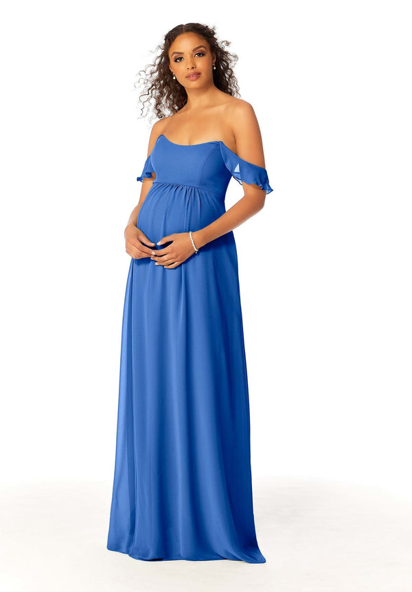 Evening Ruffle Long A Line Formal Dress MGNY Madeline Gardner New York 14111