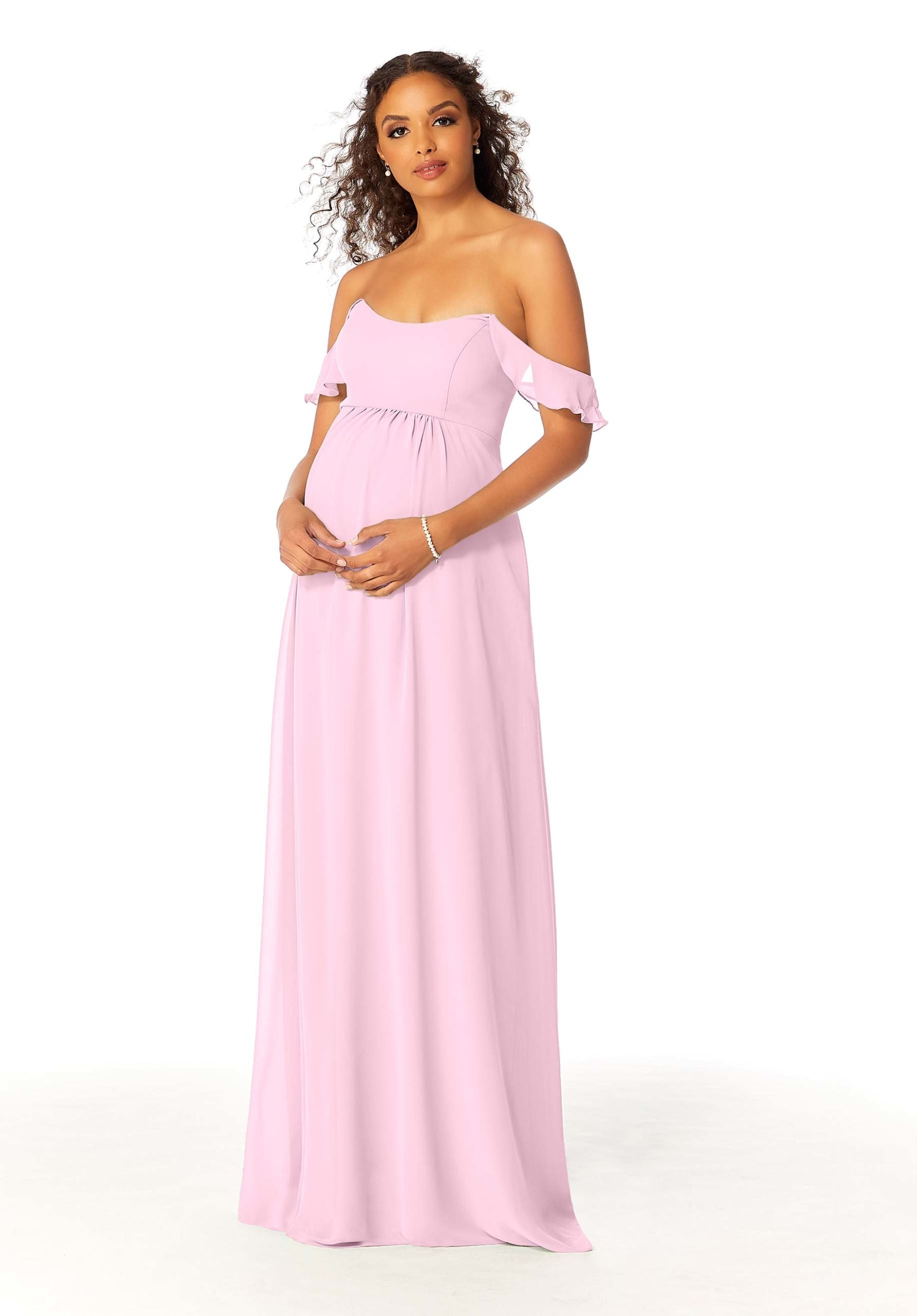 Formal Dresses Evening Ruffle Long A Line Formal Dress MGNY Madeline Gardner New York 14111 Blossom