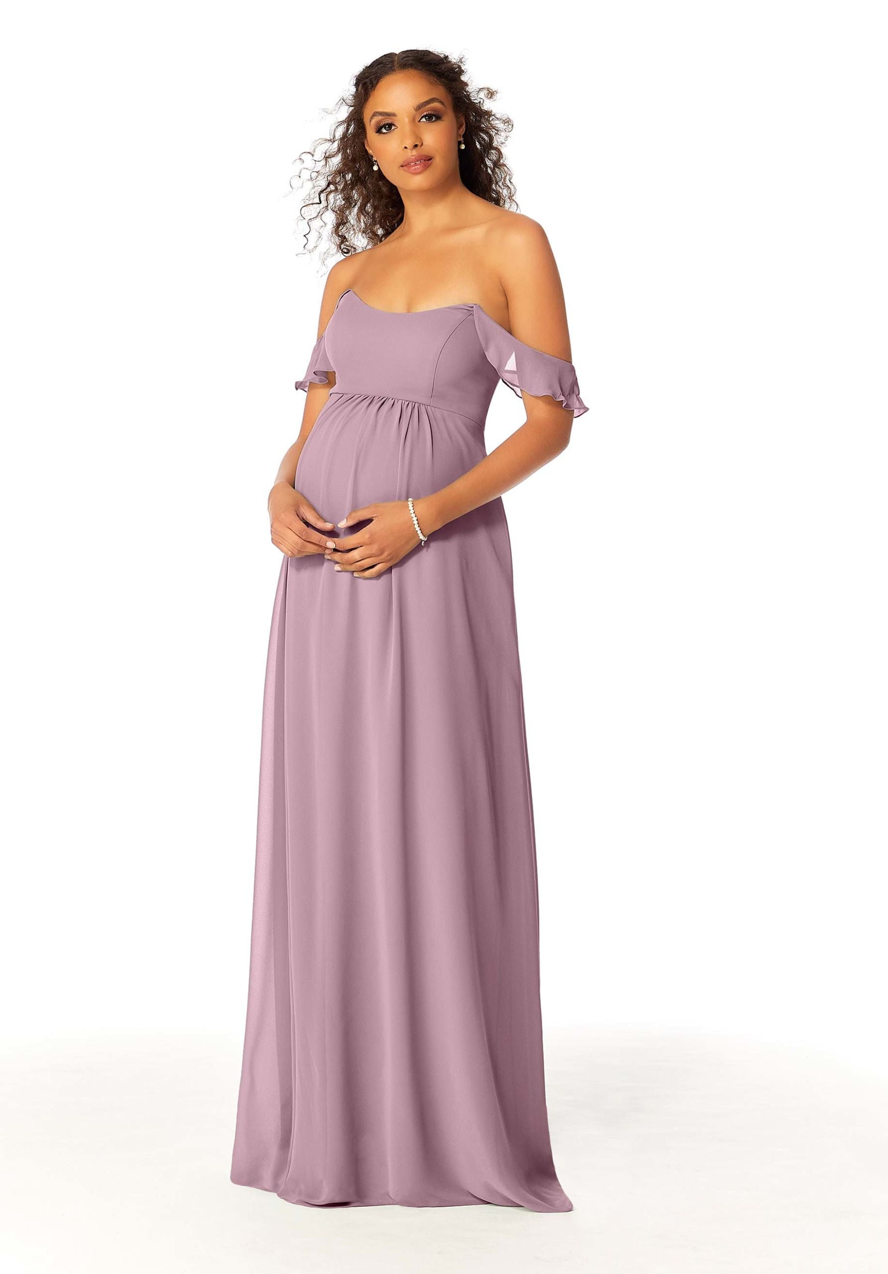 Formal Dresses Evening Long Ruffle Formal A Line Dress MGNY Madeline Gardner New York 14111 French Lilac