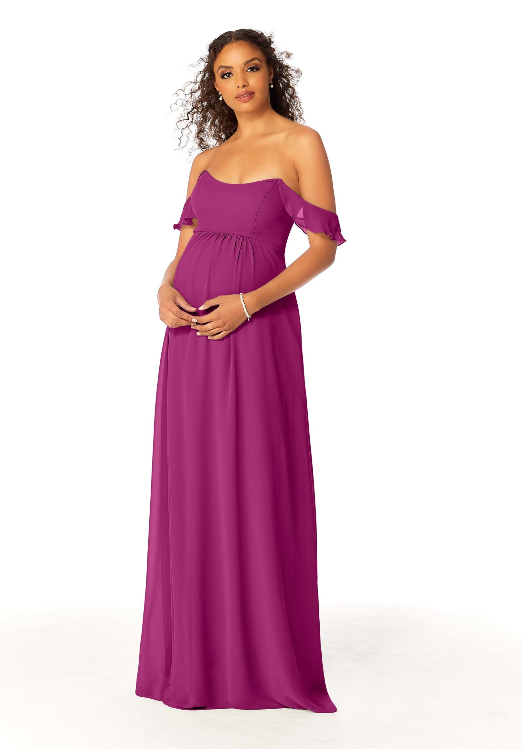 Formal Dresses Evening Long Ruffle Formal A Line Dress MGNY Madeline Gardner New York 14111 Mulberry