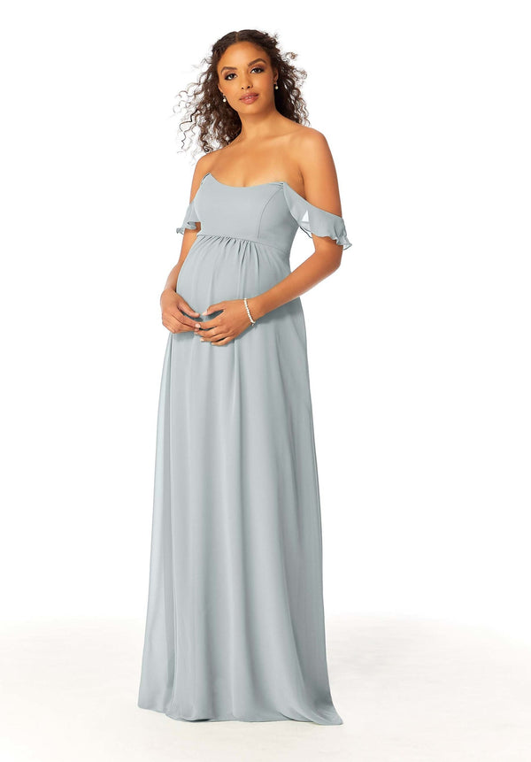 Long Formal A Line Evening Ruffle Dress MGNY Madeline Gardner New York 14111