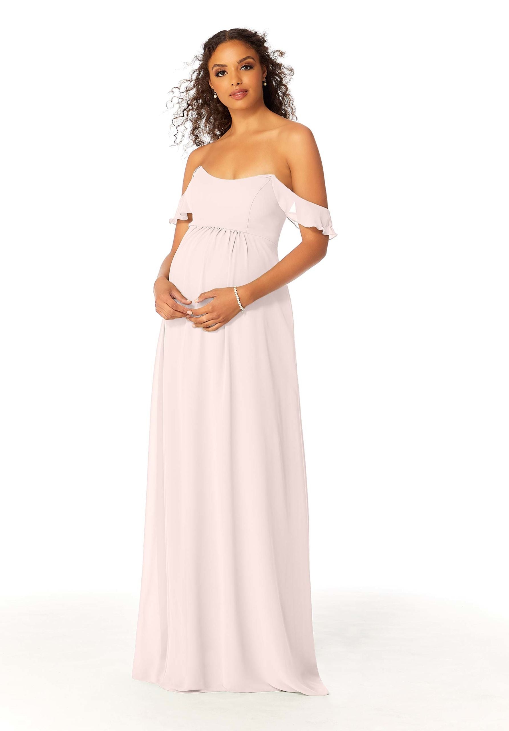 Formal Dresses Ruffle Evening Formal Long A Line Dress MGNY Madeline Gardner New York 14111 Dew Drop