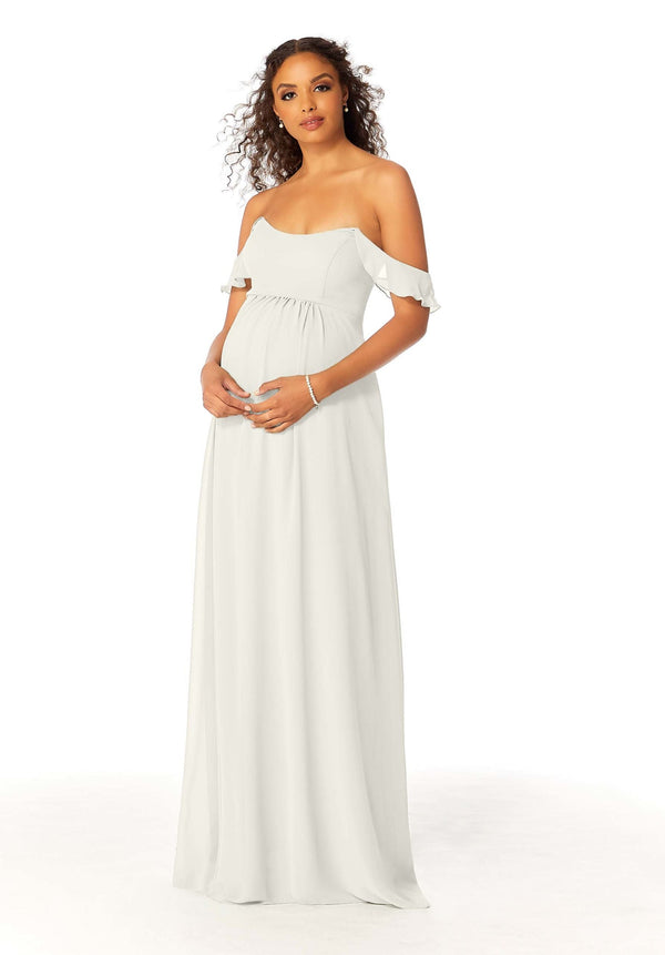 Long A Line Ruffle Bridal Gown MGNY Madeline Gardner New York 14111