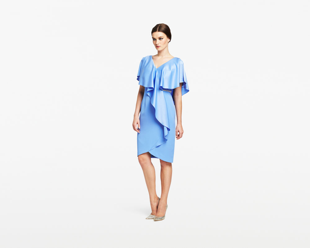 Alexander by Daymor 609 Short Ruffle Beaded Cocktail Dress