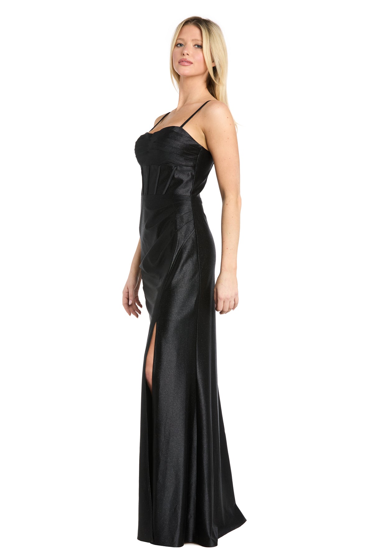 Sweetheart Floor-Length Satin Formal Sheath Gown Morgan & Co 14196