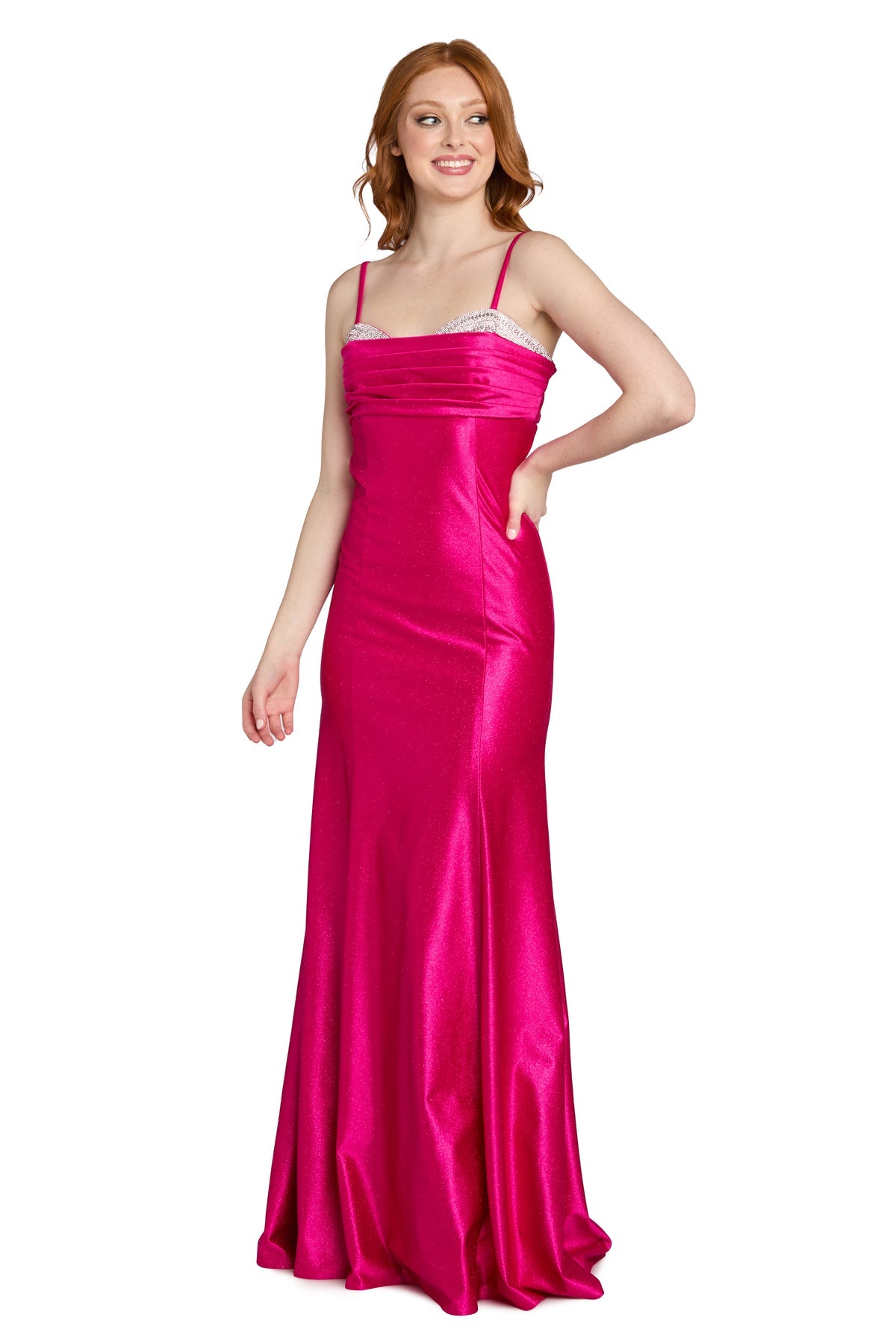 Scoop Floor-Length Satin Formal Sheath/Column Morgan & Co 14212