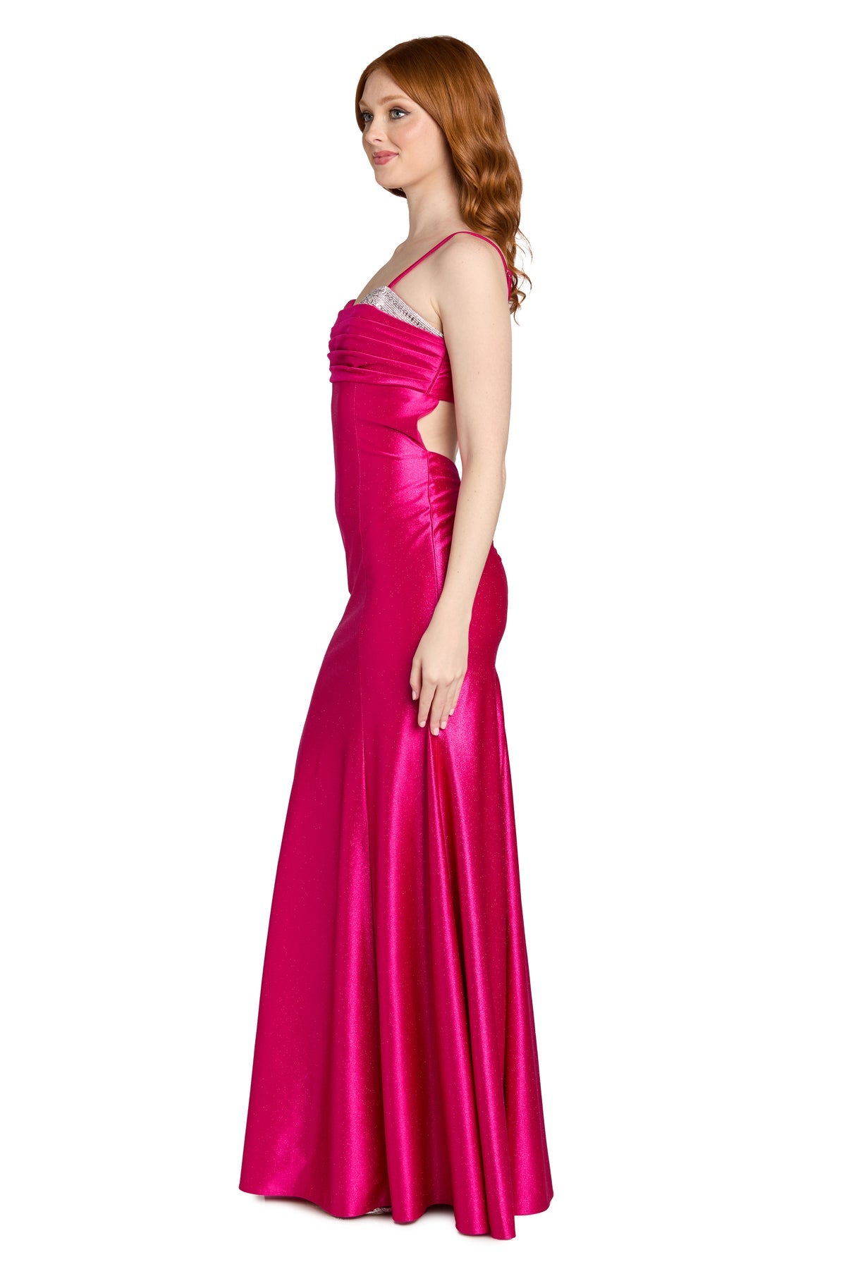 Scoop Floor-Length Satin Formal Sheath/Column Morgan & Co 14212