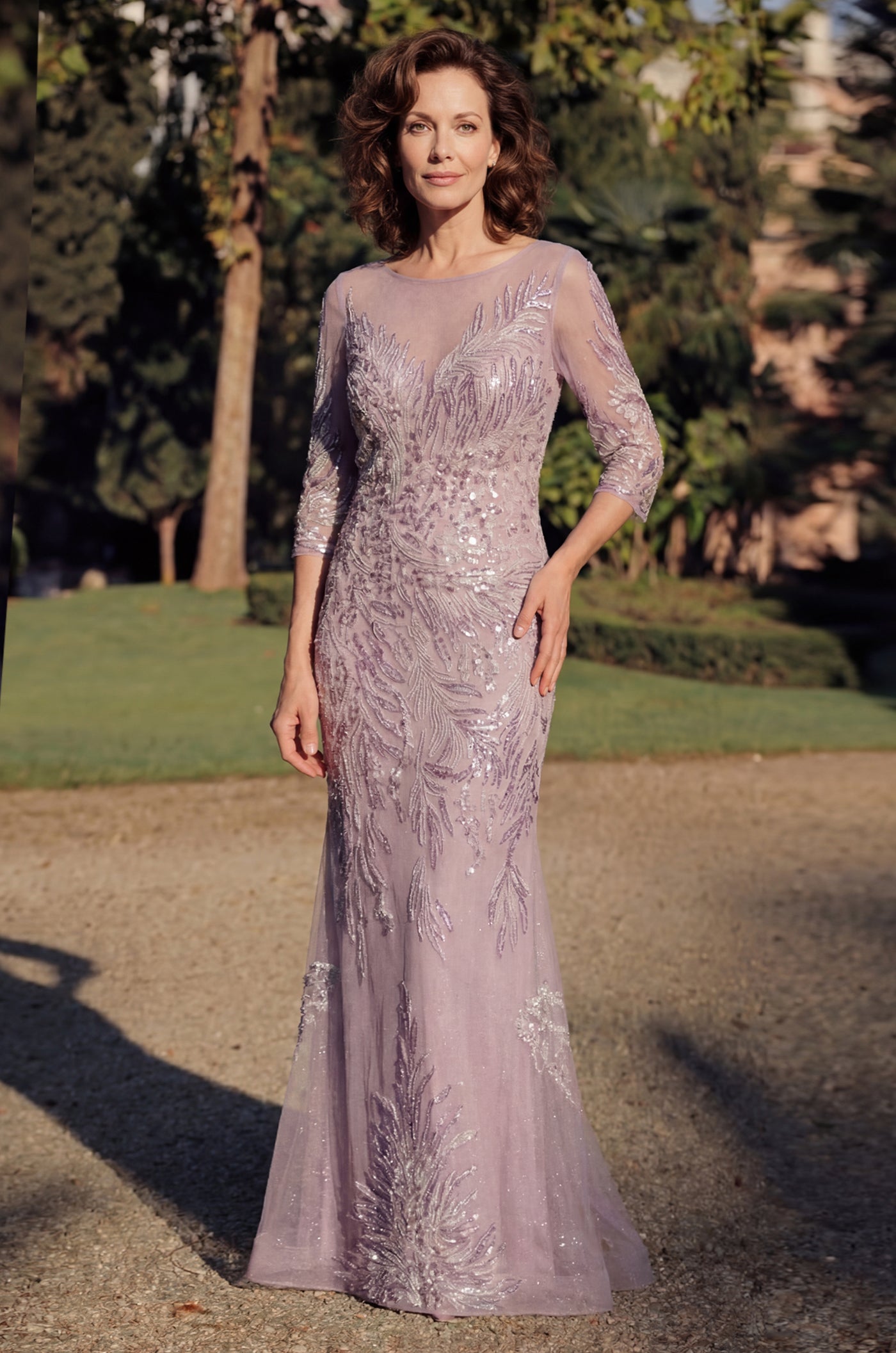 Long Sleeve Formal Feather Sequins Evening Dress Long Sleeve Formal Feather Sequins Evening Dress