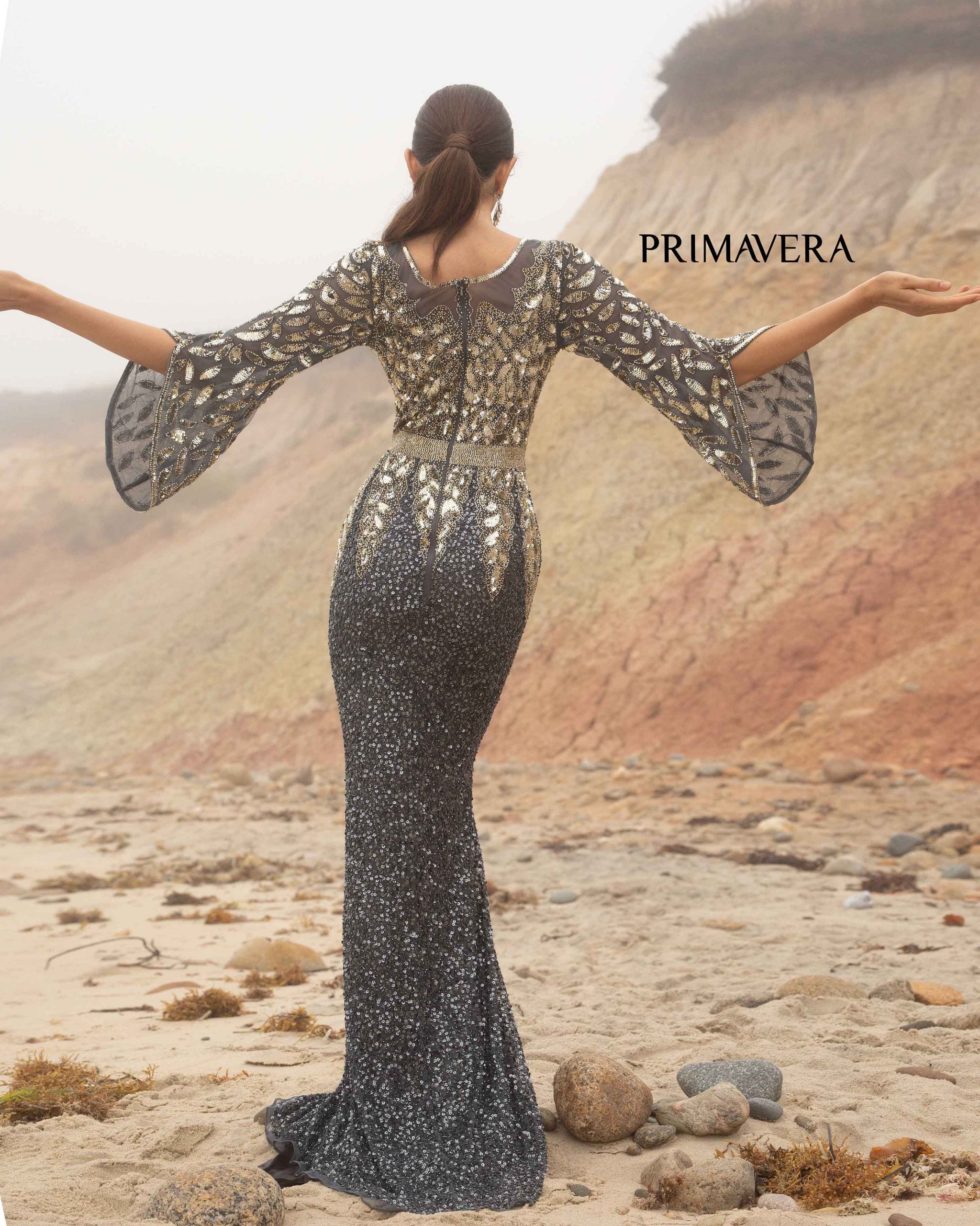 Mother of the Bride Dresses Mother of the Bride Formal Long Sequin Dress Primavera Couture 1424 Charcoal