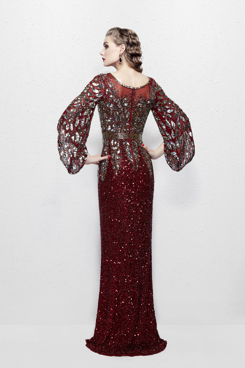 Mother of the Bride Dresses Mother of the Bride Formal Long Sequin Dress Primavera Couture 1424 Burgundy