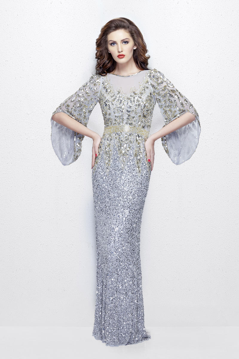 Mother of the Bride Dresses Mother of the Bride Formal Long Sequin Dress Primavera Couture 1424 Platinum
