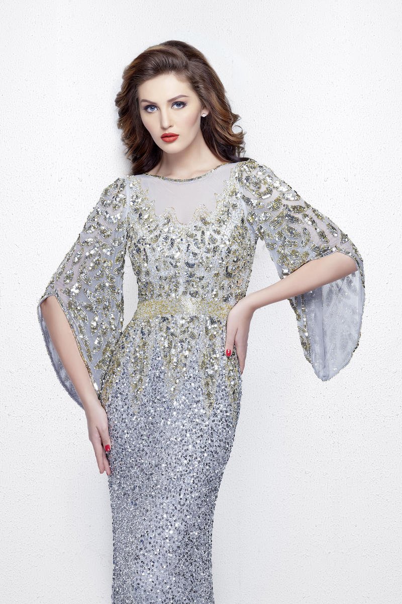 Mother of the Bride Dresses Mother of the Bride Formal Long Sequin Dress Primavera Couture 1424 Platinum