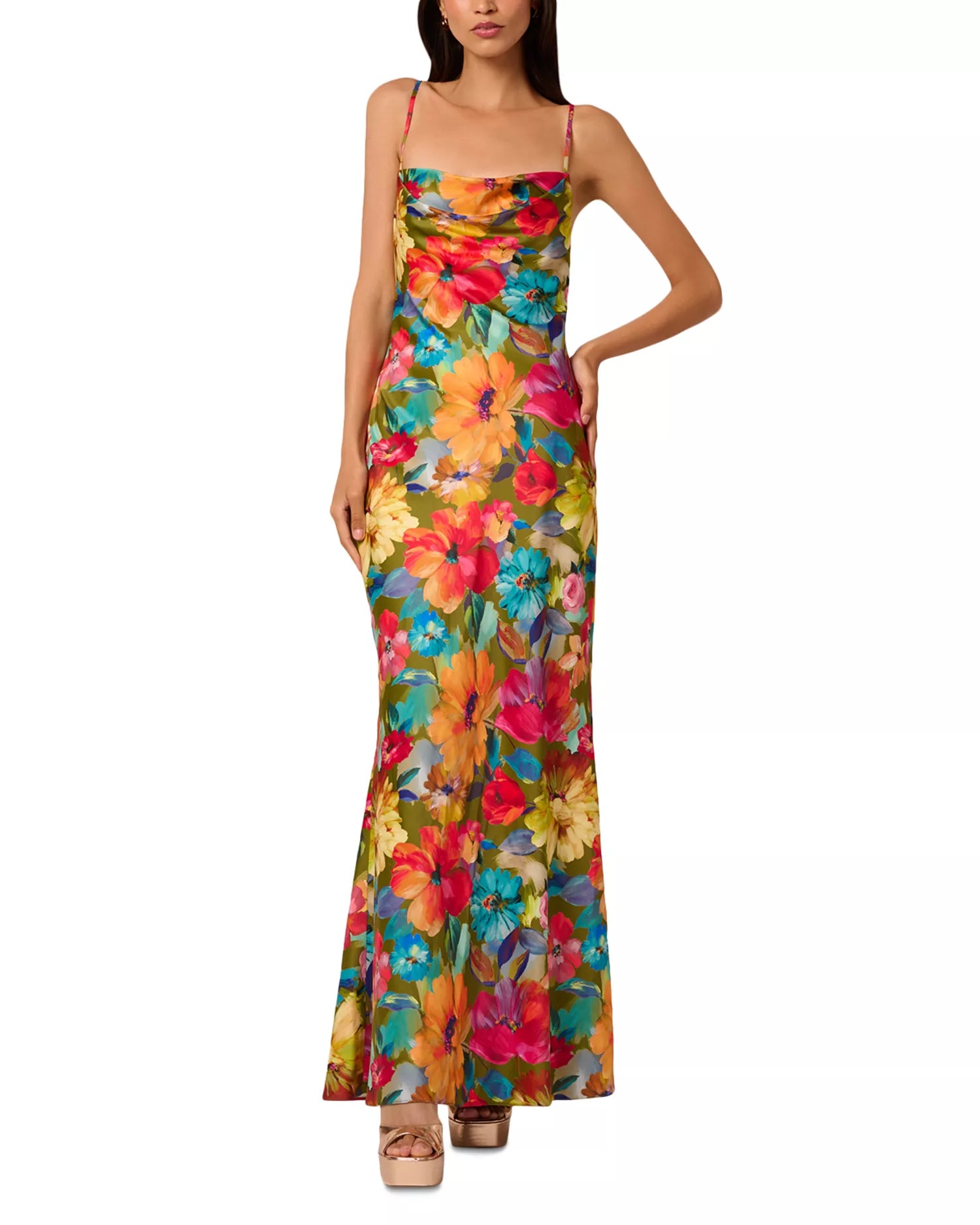 Yara Printed Satin Gown Liv Foster ML1E209313