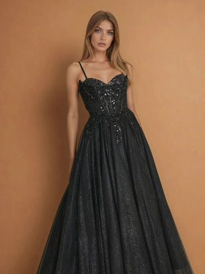 Long Corset Formal Prom Ball Gown