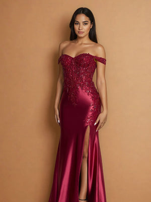 Off Shoulder Corset Formal Evening Dress